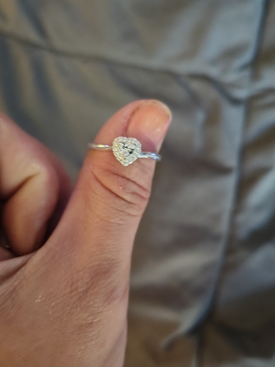 Kay Jewelers Jewelry - Silver Heart Halo Ring With White Sterling Silver Band For Sale!